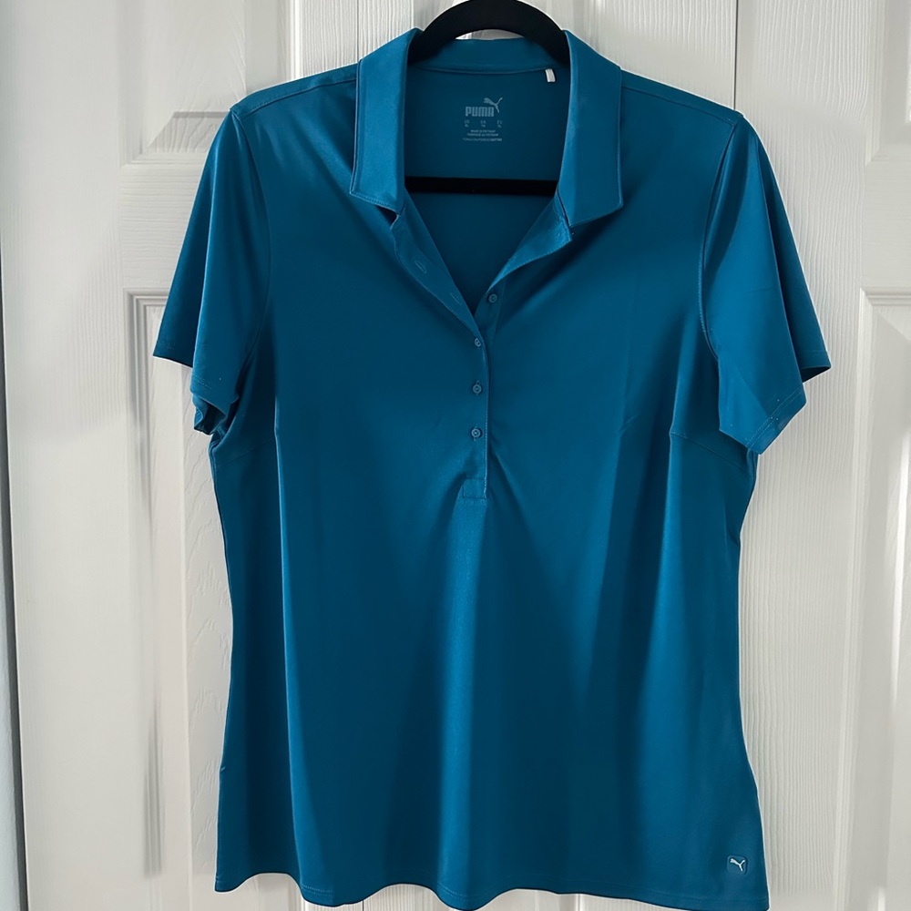 PUMA Women's Teal Button Down Shirt